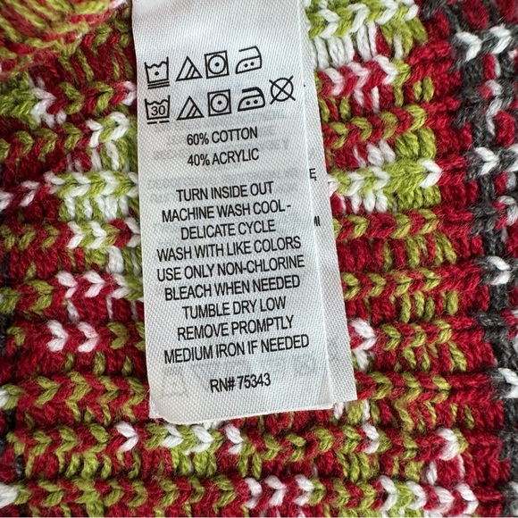 Max Studio Baby Girls Knit Dress Red Floral Fair Isle Sweater Dress 3-6 Months - Picture 4 of 6